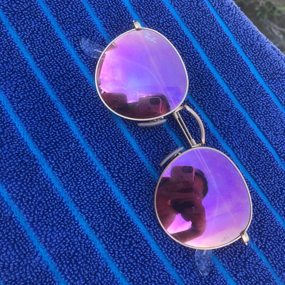 Rayban round mirrored glasses